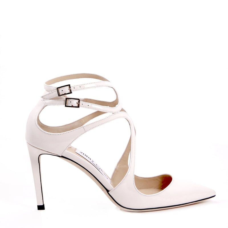 JIMMY CHOO ホワイト メッシュ ハイヒール ビング デイジー 65 |デイジー刺繡入り シルバー メタリック