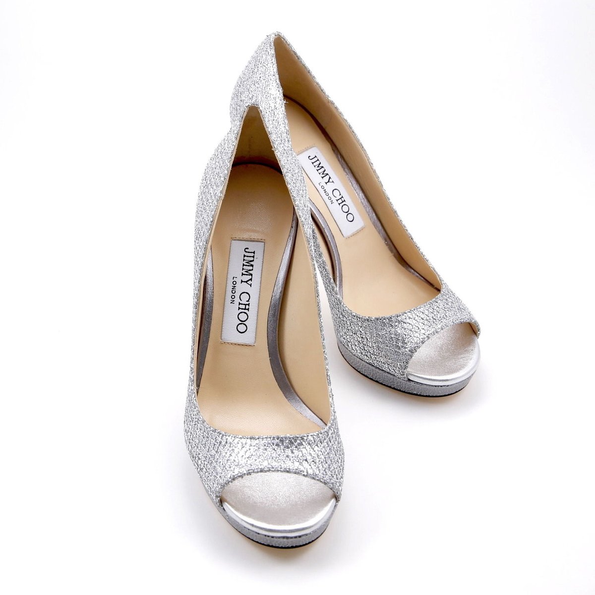 パンプス Jimmy choo(ジミーチュウ) Bing Pump Flat | Latte/シルバー グリッターレザー・フラット