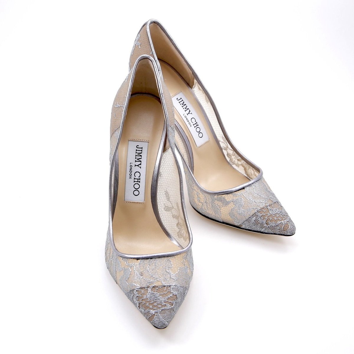 JIMMY CHOO シルバー レース ハイヒール JIMMY CHOO[ ジミーチュウ ] -ROMY LACE- | Micie.MIA