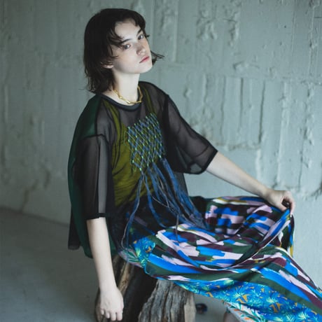 SWAY MESH トップス | ブラック（COQ-25SS-K007_005)