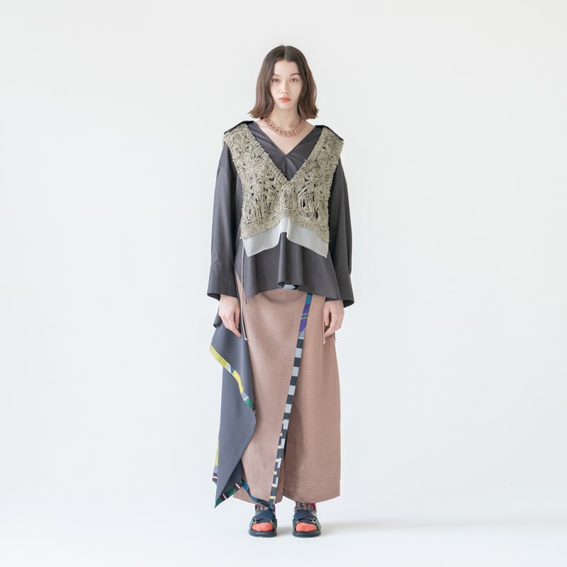 【美品】COQ KANAKO KAJIHARA マルチカラーストライプボトム TENTACLE ベスト｜ベージュ(COQ-25AW-SH-01_033) | COQ