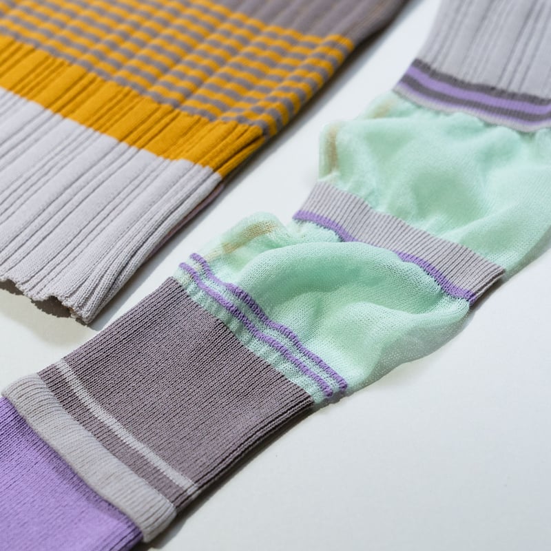 トップス you.ki.kamone yuiさんコラボ ] スウェットライクドッキングニットトップス