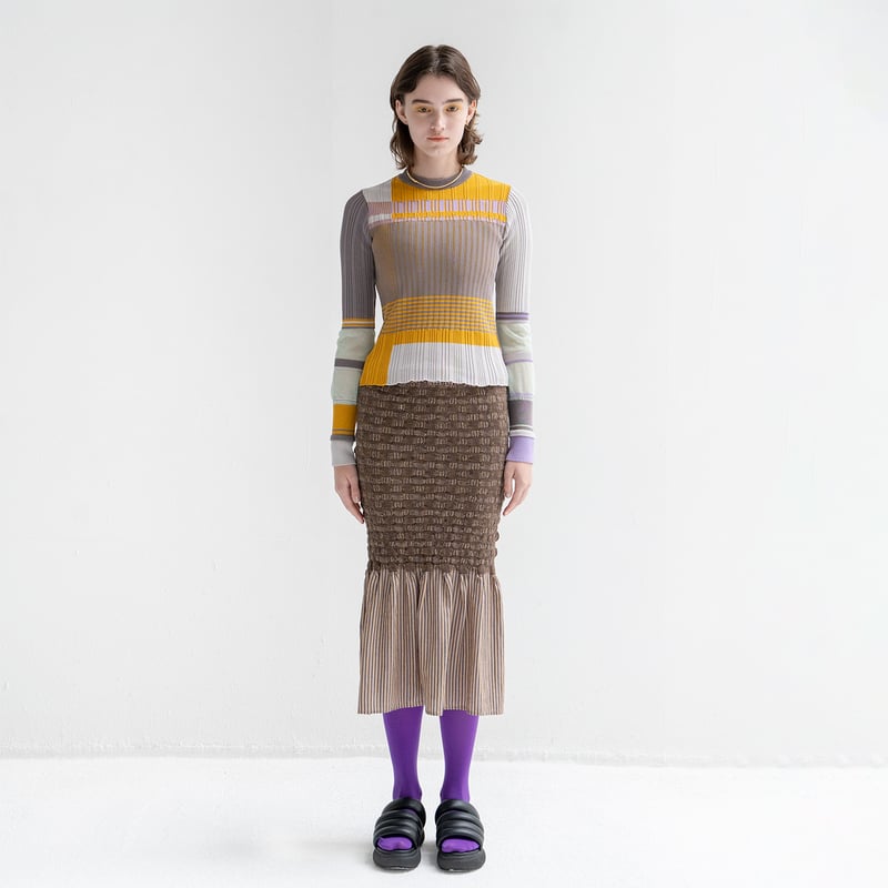 トップス cooco tocco closet ブラウス シャツ プチフリルネックパール釦