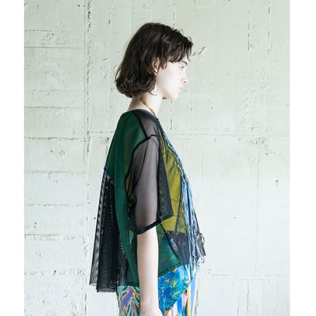 SWAY MESH トップス | ブラック（COQ-25SS-K007_005)