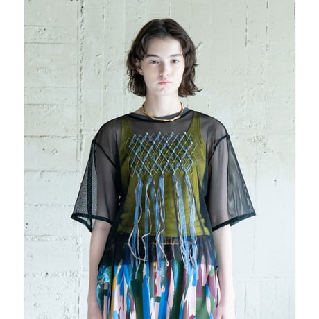 SWAY MESH トップス | ブラック（COQ-25SS-K007_005)