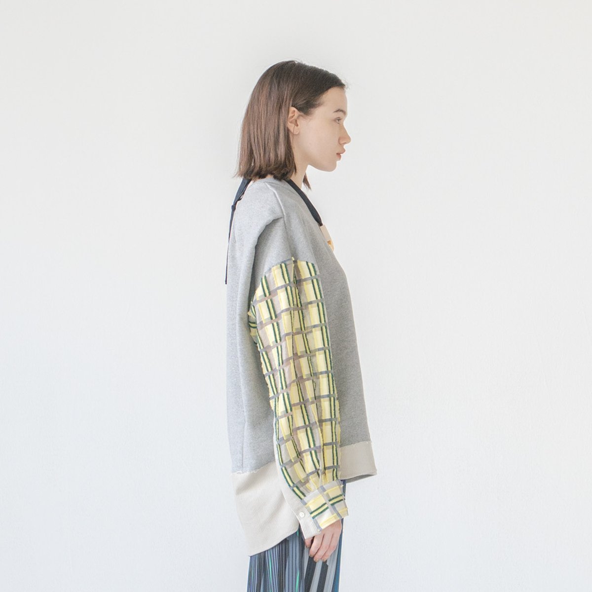 【522】アナイ　紡毛ガーターペザントパフ プルオーバー　グレー　38 ANAYI（アナイ）の「【WEB限定カラー】紡毛ガーターパフスリーブ