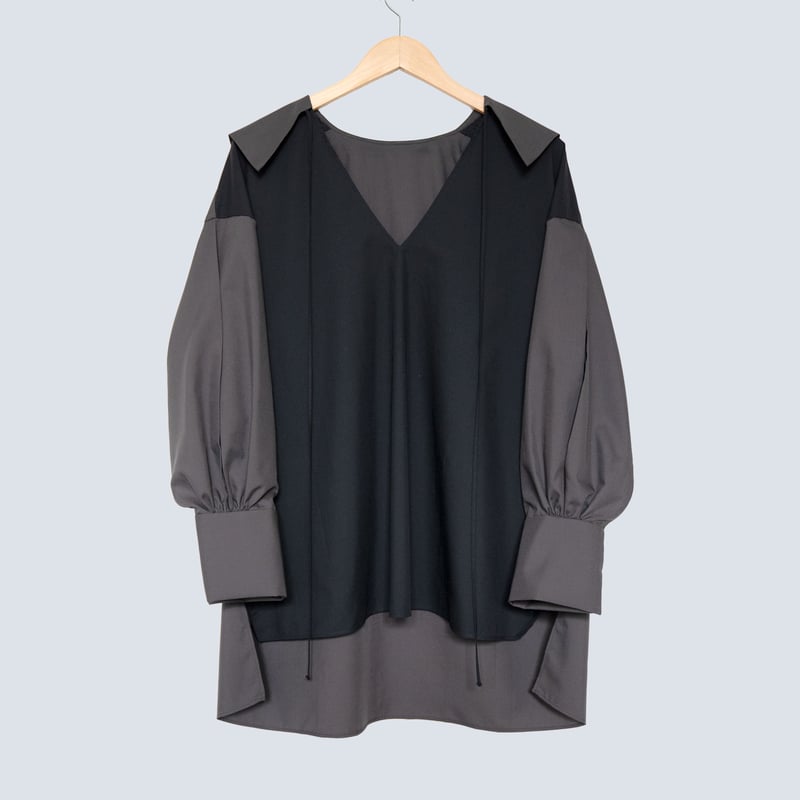 FIN セーラーカラーブラウス｜チャコール(COQ-25AW-K10_004) | COQ