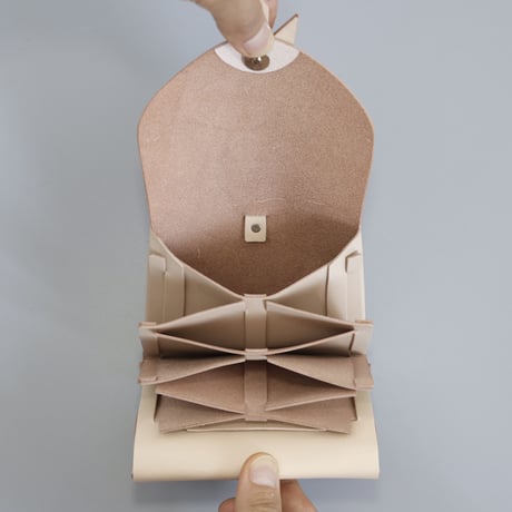 [ ori series] 折りショートウォレット＃ベージュ / ori short wallet  #beige