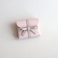 [archive]  シワ・黒点あり リボン ショートウォレット ピンクxグレージュ/ ribbon short wallet #pink x greige