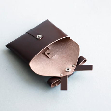 [archive] シワあり リボンカードケース＃ブラウン / ribbon card case #brown