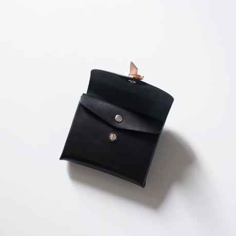 [ ori series] 折りショートウォレット＃黒xベージュ / ori short wallet #black x beige