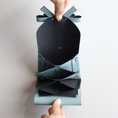 [archive] 汚れあり リボン ショートウォレット スモーキーミント / ribbon short wallet #smoky mint
