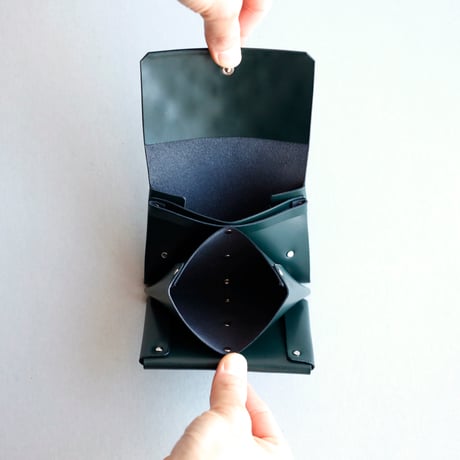 [花圃] フラワー ミニウォレット D.グリーン / [flower garden] flower mini wallet #D.green
