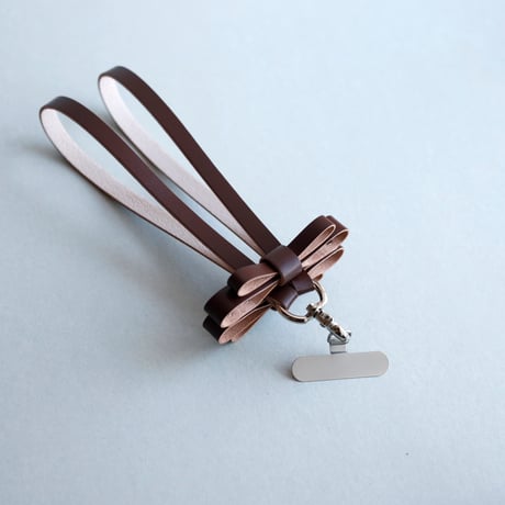 [sou series] リボン ハンドストラップ #ブラウン / ribbon hand strap #brown