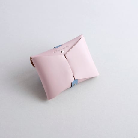 [ sou series] リボンカードケース＃ピンクxグレイブルー / ribbon card case #pink x grayblue