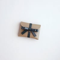 [archive] シワ・スジあり リボンカードケース＃オリーブxD.グリーン / ribbon card case #olive x D.green