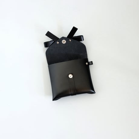 [ sou series] リボン ストラップケース #黒 / ribbon strap case #black