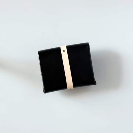 [sou series]  リボン ショートウォレット 黒ｘベージュ/ ribbon short wallet　black x beige
