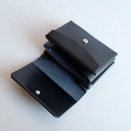 [花冠] フラワー ミニウォレット 黒 / [flower crown] flower mini wallet #black