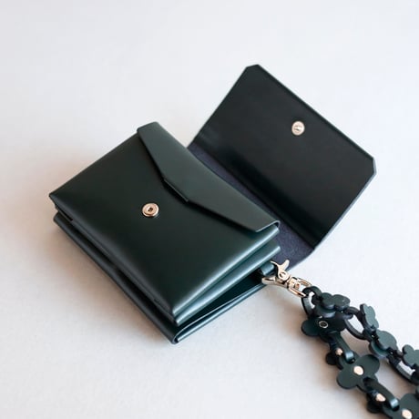 [花冠] フラワー ミニウォレット D.グリーン / [flower crown] flower mini wallet #D.green