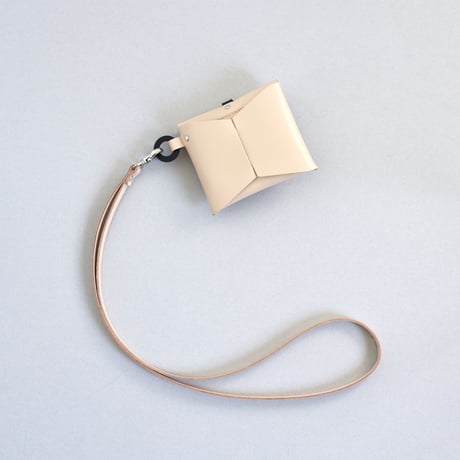 [ ori series] 折り ストラップケース＃ベージュx黒 / ori strap case #beige x black