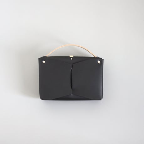 [ ori series]  折り ボックスバッグ スリム＃黒ｘベージュ   / ori box bag slim  #black x beige
