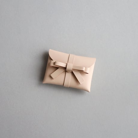 [archive] シワあり リボンカードケース＃ベージュ / ribbon card case #beige