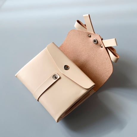 [archive] 皺あり リボン ショートウォレット ベージュ/ ribbon short wallet beige