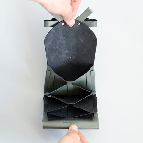 [sou series] リボン ショートウォレット カーキ/ ribbon short wallet khaki