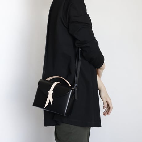 [ ori series]  折りボックスバッグ ミニ ＃黒xベージュ / ori box bag mini  #black x beige