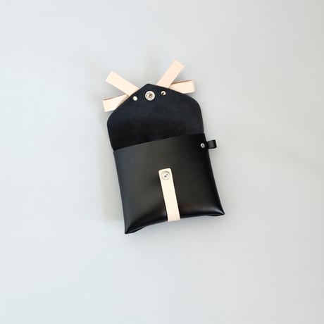 [ sou series] リボン ストラップケース #黒 / ribbon strap case #black