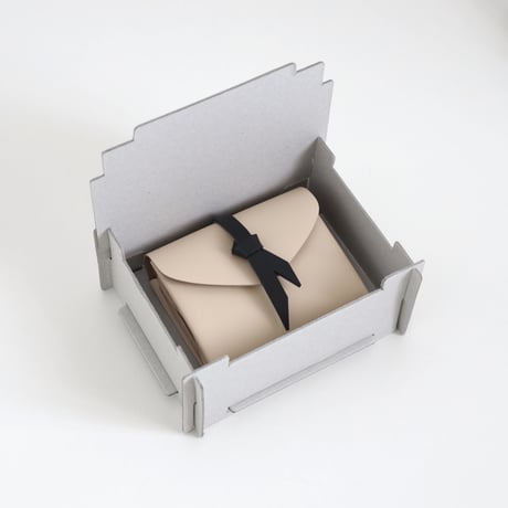 [ ori series] 折りショートウォレット＃ベージュx黒 / ori short wallet #beige x black