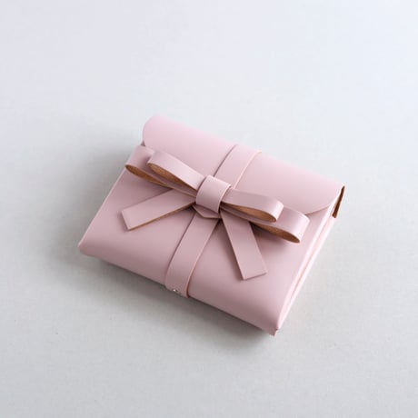 [archive] シワあり リボン ショートウォレット ピンク/ ribbon short wallet pink