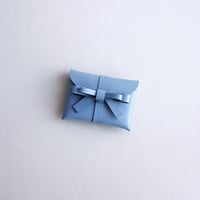 [ sou series] リボンカードケース＃グレイブルー / ribbon card case #grayblue
