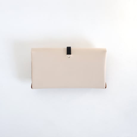 [ ori series] 折りロングウォレット マグ＃ベージュｘ黒 / ori long wallet mag #beige x black