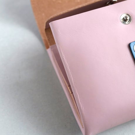 [archive]　シワ・黒点などあり リボン ショートウォレット ピンクxグレイブルー / ribbon short wallet pink x grayblue