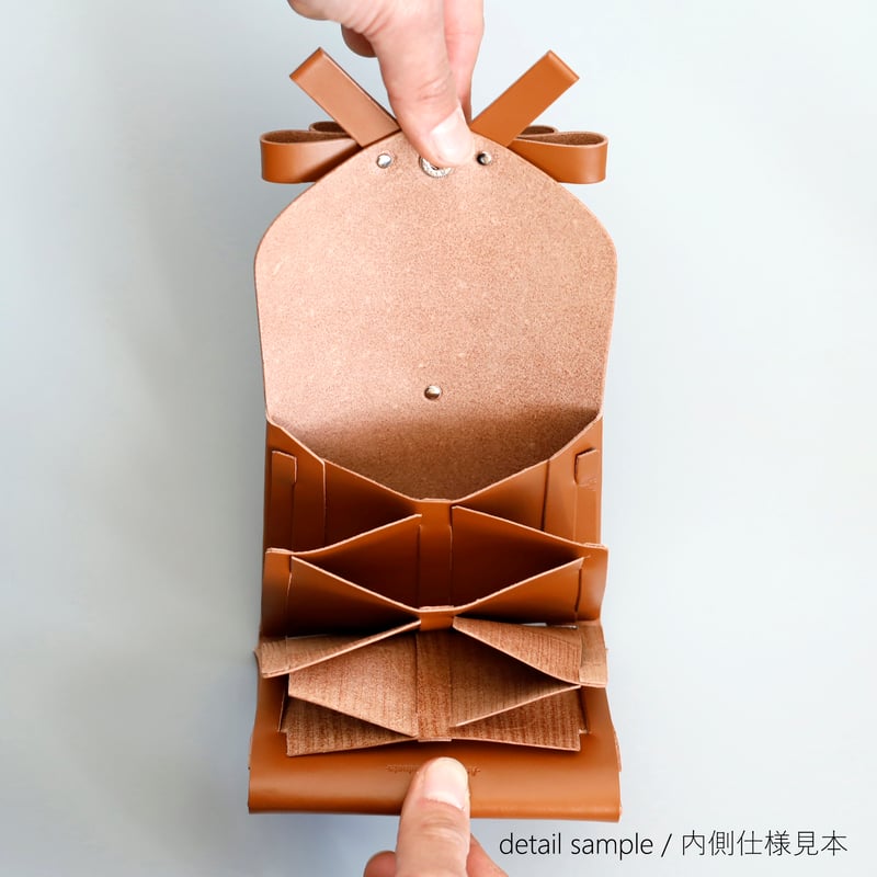 sou series] リボン ショートウォレット #レッドブラウン/ ribbon sho