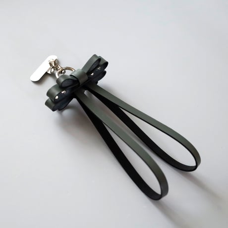 [sou series] リボン ハンドストラップ カーキ / ribbon hand strap khaki