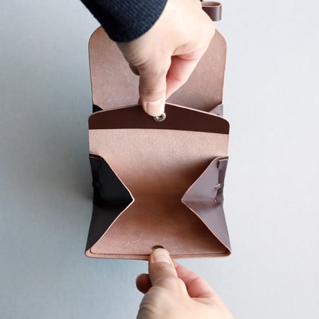 [archive] シワ・黒点あり リボン ショートウォレット ブラウン/ ribbon short wallet #brown