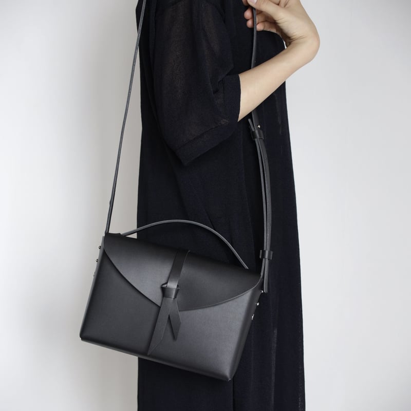ori series] 折り ボックスバッグ スリム＃黒 / ori box bag