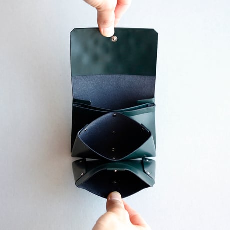 [花圃] フラワー ミニウォレット D.グリーン / [flower garden] flower mini wallet #D.green
