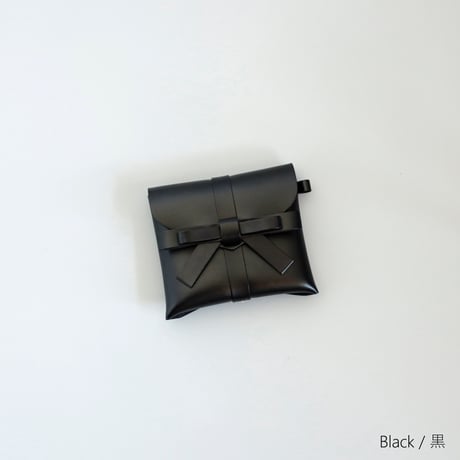 [ sou series] リボン ストラップケース #黒 / ribbon strap case #black