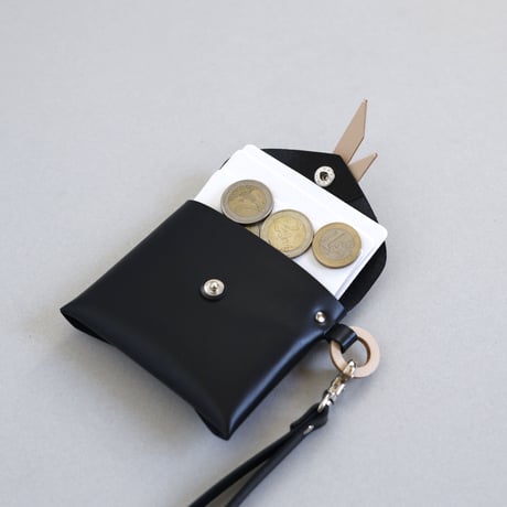 [ ori series] 折り ストラップケース＃黒xベージュ / ori strap case #black x beige