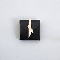 [ ori series] 折りミニウォレット＃黒xベージュ / ori mini wallet #black x beige