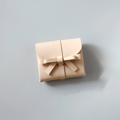 [archive] 皺あり リボン ショートウォレット ベージュ/ ribbon short wallet beige