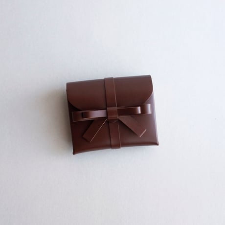 [archive] シワ・黒点あり リボン ショートウォレット ブラウン/ ribbon short wallet #brown