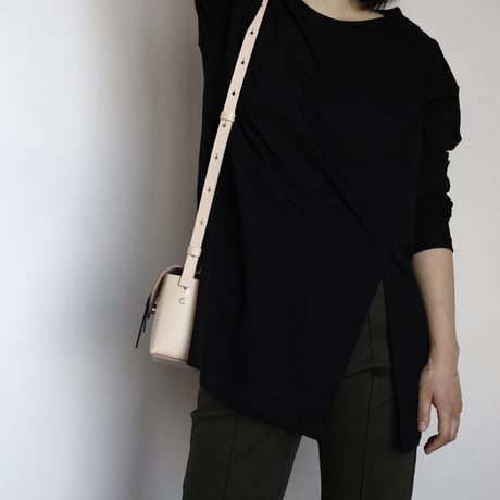 [ ori series]  折りボックスバッグ ミニ ＃ベージュｘ黒  / ori box bag mini  #beige x black