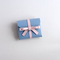[sou series]  リボン ショートウォレット グレイブルーｘピンク/ ribbon short wallet gray blue x pink