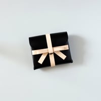 [archive] 傷あり リボン ショートウォレット 黒ｘベージュ/ ribbon short wallet　black x beige