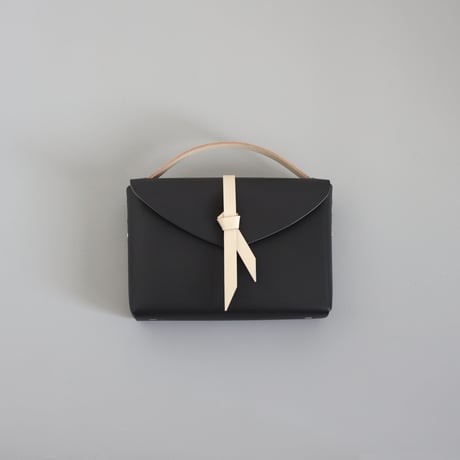 [ ori series]  折り ボックスバッグ スリム＃黒ｘベージュ   / ori box bag slim  #black x beige